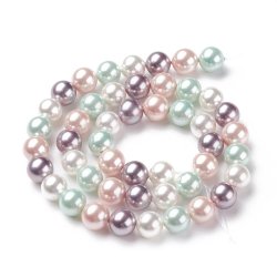 Shell Pearls, rund, Pastelfarben, 8 mm, A-Qualit�t, 10 Stk.
