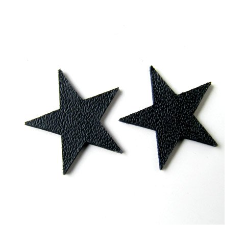 Stork&oslash;b. Skind-stjerne, sort gennemfarvet, 17 mm, 50 stk.