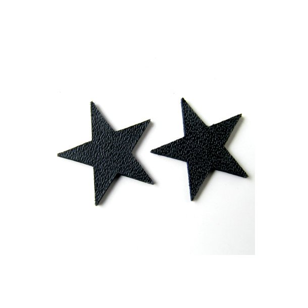 Skind-stjerne, sort gennemfarvet, 17 mm, 2 stk.