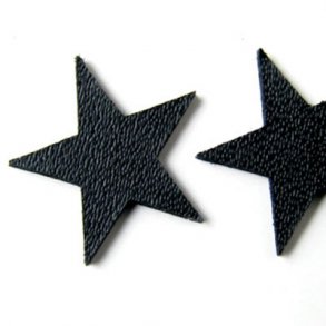 Storkb. Skind-stjerne, sort gennemfarvet, 23 mm, 50 stk.