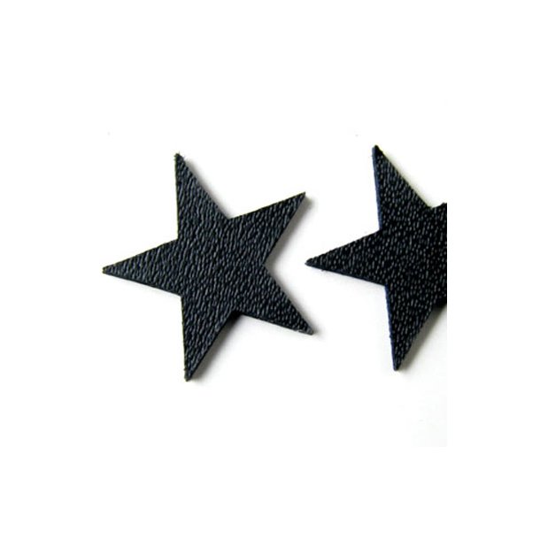 Skind-stjerne, stor sort gennemfarvet, 21 mm, 2 stk.