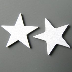 Großeinkauf, Ledersterne, weiß, durchgefärbt, 17 mm, 50 Stk.