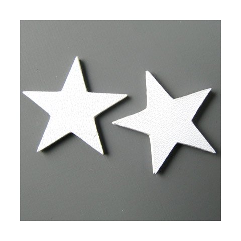 Skind-stjerne, hvid gennemfarvet, 17 mm, 2 stk.