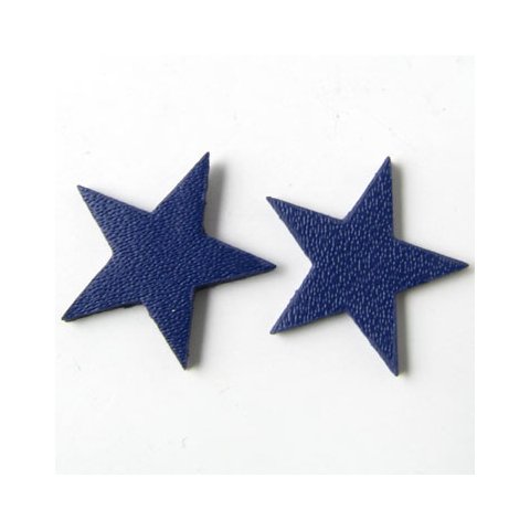 Skind-stjerne, m&oslash;rkbl&aring;-lilla gennemfarvet, 17 mm, 2 stk.
