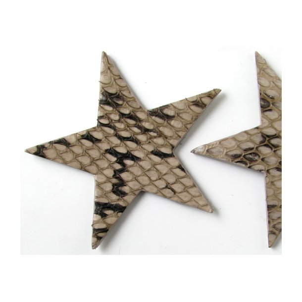Leather star, X-large, in genuine snakeskin, 60 mm, 1pc