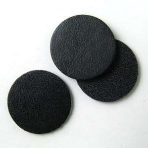 Leder-Münze, schwarz, durchgefärbt, 14 mm, 2 Stk.