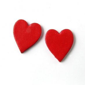 Groeinkauf, Leder-Herz, rot, durchgefrbt, 11x13 mm, 50 Stk.