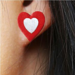 Groeinkauf, Leder-Herz, rot, durchgefrbt, 11x13 mm, 50 Stk.