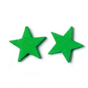 Skind-stjerne, grn, 14 mm, 2 stk