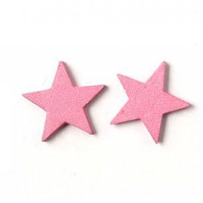 Ledersterne, rosa, durchgefärbt, 14 mm, 2 Stk.