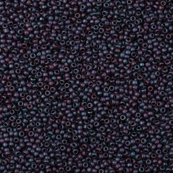 TOHO seed beads, blue, matte frost iris, #11, 2.2 mm, hole 0.8 mm, 10gr