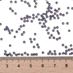 TOHO seed beads, blue, matte frost iris, #11, 2.2 mm, hole 0.8 mm, 10gr