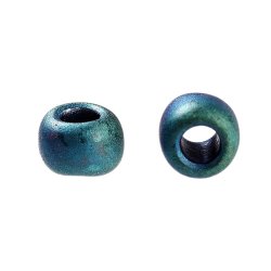 TOHO seed beads, turquoise green, opaque matte iris, #11, 2.2 mm, hole 0.8 mm, 10gr.