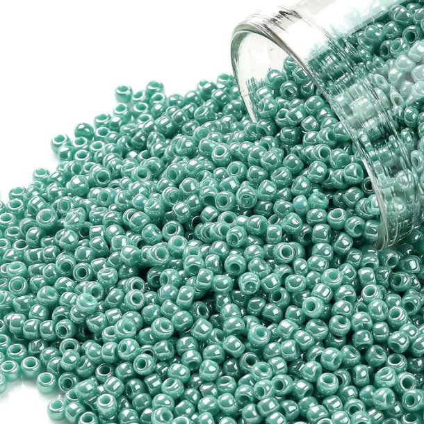Toho Seed beads, turquoise, opaque, lustre, #11, 2x1,5 mm, 10gr, 1100 pcs