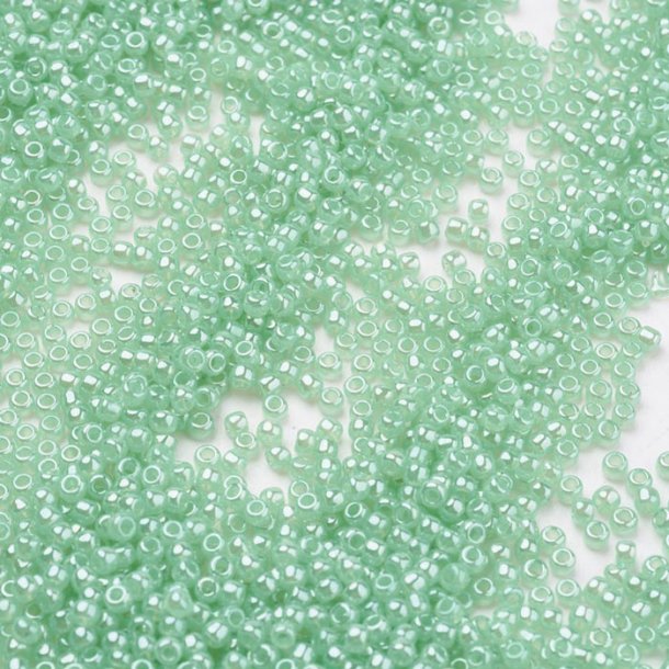 Toho Seed beads, aquamarine green, semitransparent, luster, #11, 2x1.5mm, 10gr., 1100 pcs