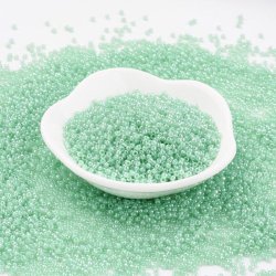 Toho Seed Beads, aquamaringr&uuml;n, halbtransparent, gl&auml;nzend, #11, 2x1,5 mm, 10gr., 1100 stk