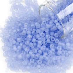 Toho Seed Beads, hellblau, matt, GRE #8, ca. 3x2 mm, 10gr., 220 stk