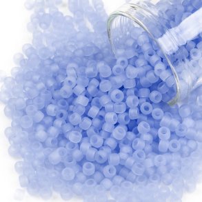 Toho Seed beads, lys bl, mat, STRRELSE #8, ca. 3x2 mm, 10gr., 220 stk