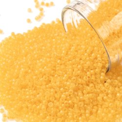Toho Seed Beads, Pfirsichgelb, matt, GRE #15, 1,5x1 mm, 10gr., ca. 3000 stk