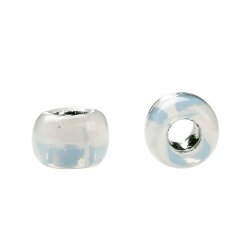 TOHO Rocailles, 2100, milchwei� mit Silbereinzug, 11/0, 10 g