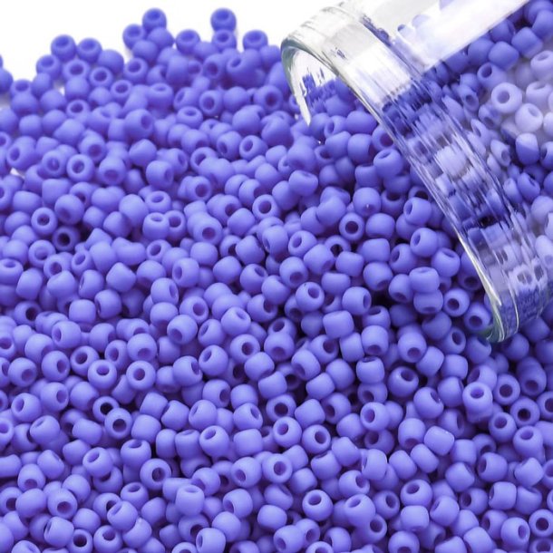 Toho Seed beads, lilac, opaque, frosted, #11, 2x1.5mm, 10gr., 1100 pcs