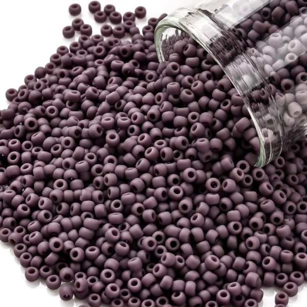 Toho Seed beads, dark lavender, opaque, frosted, #11, 2x1.5mm, 10gr., 1100 pcs