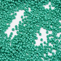 Toho Seed Beads, dunkel t&uuml;rkis-gr&uuml;n, opak, #11, 2x1,5 mm, 10gr., 1100 stk