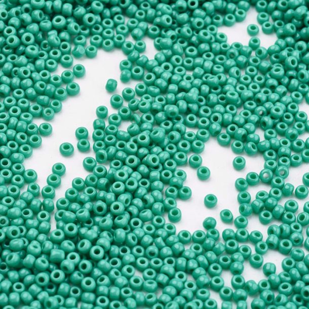 Toho Seed beads, dark turquoise green, opaque, #11, 2x1.5mm, 10gr., 1100 pcs