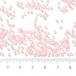 Toho Seed beads, light rose, semi transparent, #11, 2x1.5mm, 10gr., 1100 pcs