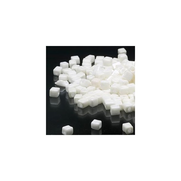 Miyuki square seed beads, opaque white, 25gr. 260pcs.