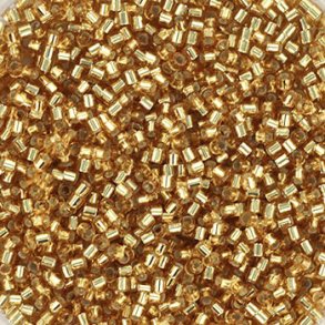 Delica, size #15, silverlined golden, 1.1x1.3mm, 5.2 g, 1800 pieces