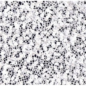 Delica, Größe #15, perlweiß, glänzend, Glasperlen, opak, 1,1x1,3 mm, 5,2 g