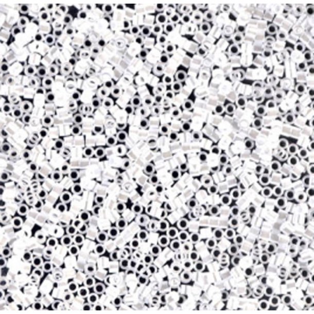 Delica, size #15, pearl white, shiny, opaque, 1.1x1.3mm, 5.2g, ca. 1800pcs
