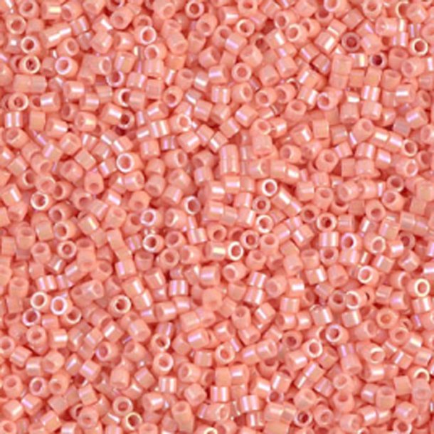 Delica, size #15, peach, rainbow, opaque, 1.1x1.3mm, 5.2g, 1800pcs