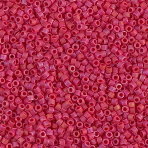 Delica, Gr&ouml;&szlig;e #15, mattiertes AB rot, opak, 1,1x1,3mm, 5,2 g, 1800 Stck