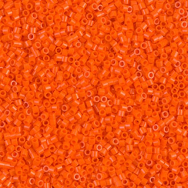 Delica, size #15, orange, glass bead, opaque, 1.1x1.3mm, 5.2g