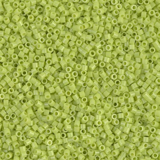 Delica, size #15, chartreuse green, opaque, 1.1x1.3mm, 5.2 g, 1800 pcs