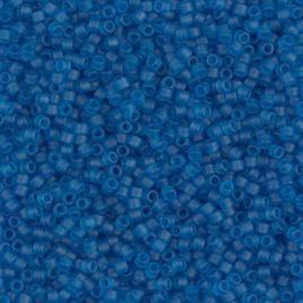 Delica, size #15, Capri blue, matte transparent, 1.1x1.3mm, 5.2g, 1800pcs