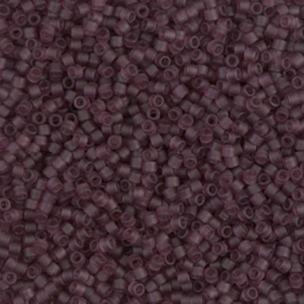 Delica, size #15, dark purple, matte transparent, 1.1x1.3mm, 5.2g, 1800pcs