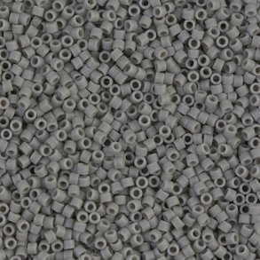 Delica, #15, matt grau, opak, 1,1x1,3 mm, 5,2g, ca. 1800 Stk