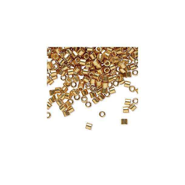 Delica, strrelse #8, slidstrk Duracoat medium guld, 2,7x2,9mm, 7,5 g