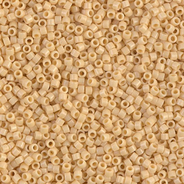 Delica, Größe#11, dunkel beige, blank, Glasperlen, opak, 1,1x1,7 mm, 5,2 g.