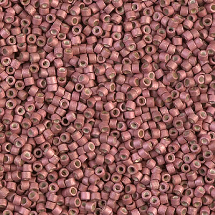 Delica, Größe#11, verzinkt matt rötlich, undurchsichtig, 1,1x1,7 mm, 5,2 g