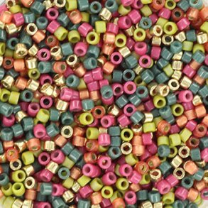 Delica seed beads, Mix137, Elegant fall, 5-color mix, size#11, 5.2 grams