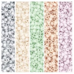 Delica seed beads, Glasperlen, Set12, Sweet colors, 5-Farben, Gr&ouml;&szlig;e #11, 5,2g