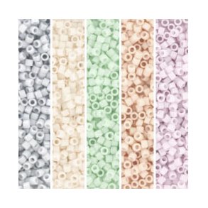Delica seed beads, Glasperlen, Set12, Sweet colors, 5-Farben, Größe #11, 5,2g