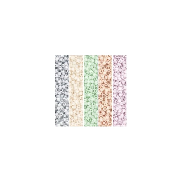 Delica seed beads, Set12, Sweet colors, 5-color mix, size #11, 5.2 grams