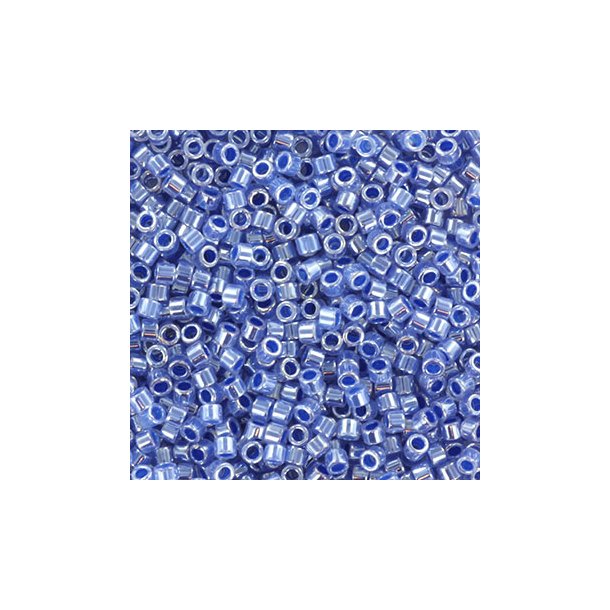 Delica, size #11, shiny ceylon blue, glass bead, opaque, 1,1x1,7mm