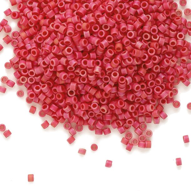 Delica, size #11, matte red, luster, opaque, 1.1x1.7mm, 5.2gr