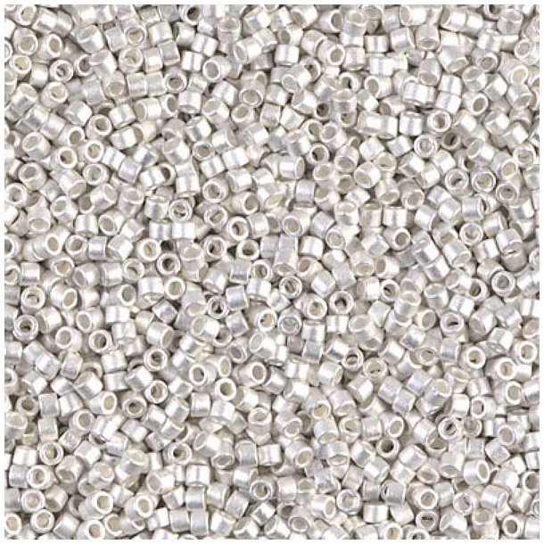 Delica, size #11, real Sterling silver plated, matted, 5.2 grams, ca. 1000pcs
